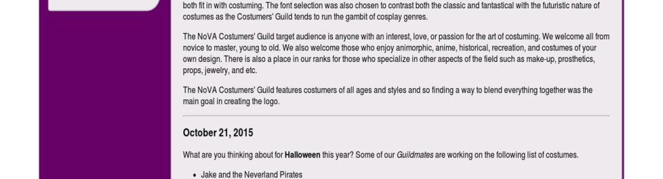 screen capture of my nova costumers guild