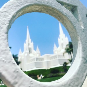 The Temple through the fence.